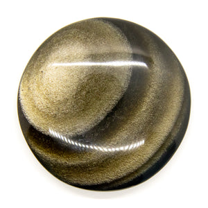 Silver Sheen Obsidian Disk Large