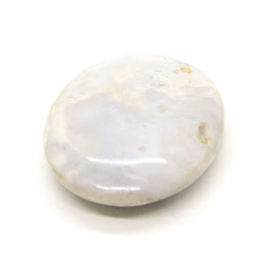 White Dendritic Pillow Palm Stone