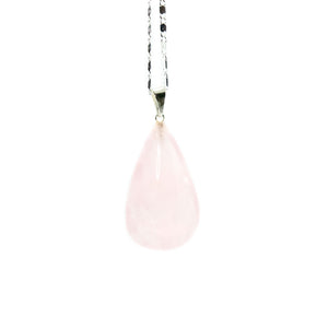 Rose Quartz Teardrop Necklace